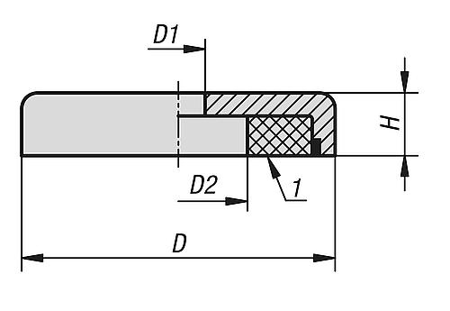 MAGNET FLACHGREIFER H=6 SMCO, RUND, KOMP:EDELSTAHL, D1=4,5, D=20 ±0,15 – Bild 2