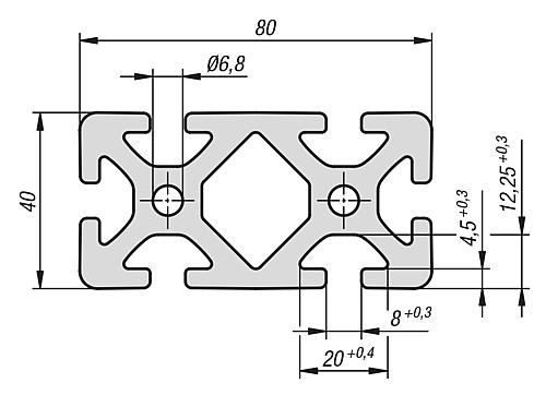 ALUMINIUMPROFIL 1000X80X40, TYP I – Bild 2