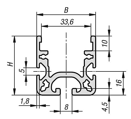 ALUMINIUMPROFIL F.ROLLENSCHIENEN 1000X40X40, TYP I – Bild 2