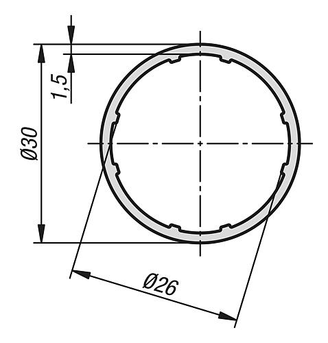 RUNDROHR Ø30, TYP I, P=Ø30, L=1000 ALUMINIUM – Bild 2