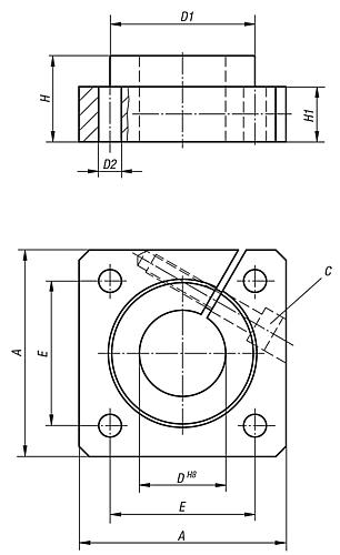 FLANSCHWELLENBOCK ALUMINIUM, D=12 – Bild 2
