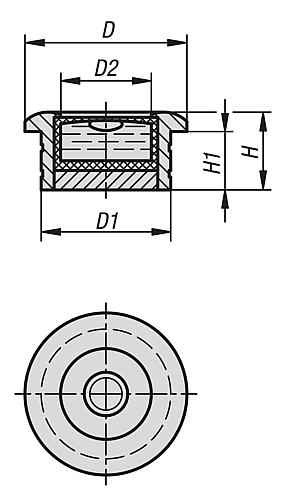 DOSENLIBELLE MIT BÖRDELRANDFASSUNG D1=18 H=10 MESSING, STRAHLENVERNETZT, D=20, E30' EMPFINDLICHKEIT – Bild 2