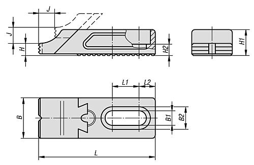 TIEFSPANNER VERSTELLBAR, ABGESETZT, FORM:A GRF GERIFFELT, L=72, B=25, H=7,5, VERGÜTUNGSSTAHL – Bild 2
