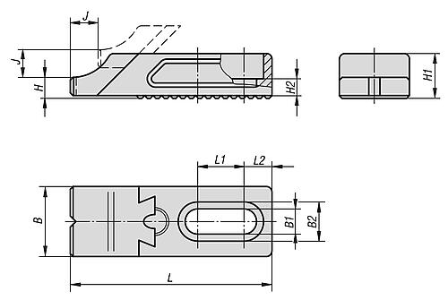 TIEFSPANNER VERSTELLBAR, ABGESETZT, FORM:B GES GESCHLIFFEN, L=105, B=35, H=10, VERGÜTUNGSSTAHL – Bild 2