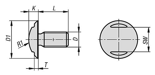 KUGELKOPFSCHRAUBE M05X16, SW=8, EDELSTAHL A4 1.4404 POLIERT – Bild 2