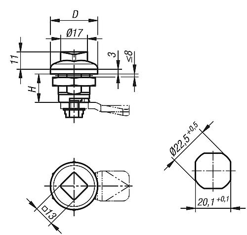 DREHRIEGEL D=30 EDELSTAHL 1.4404, KOMP:SILIKON, BLAU, SW=13 – Bild 2