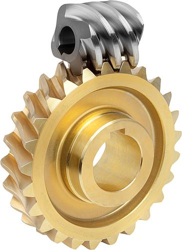 SCHNECKENRAD, RECHTSGÄNGIG, U=75:1, A=65, D2=93,9, MESSING – Bild 3
