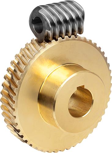 SCHNECKENRAD, RECHTSGÄNGIG, U=80:1, A=80, D2=120, MESSING – Bild 3