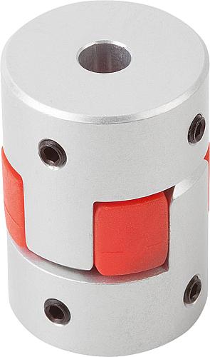 ELASTOMER-KLAUENKUPPLUNG KLEMMUNG MIT GEWINDESTIFT GR.5 L=30 ALUMINIUM, MINI, D4=20, D1/D2=5 D1+D2=5