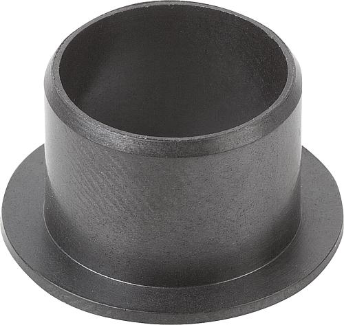 GLEITLAGER, FORM:B MIT BUND, D=12, D1=14, L=12, S=0,8, IGLIDUR® X SCHWARZ