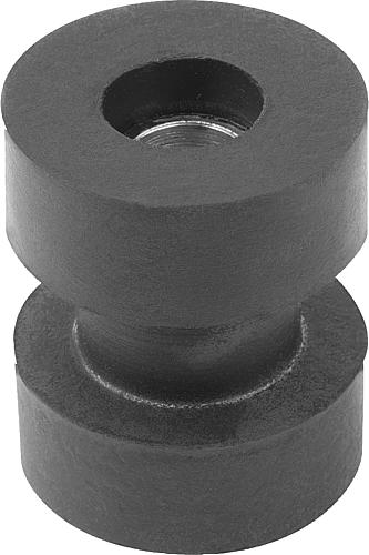 SCHWINGUNGSDÄMPFER ZWEITEILIG, D=47,5, H=49,3, STAHL VERZINKT, KOMP:NEOPREN SHORE 55+5, SCHWARZ