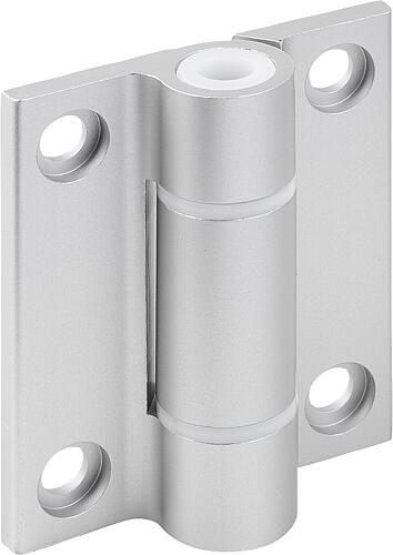 SCHARNIER OHNE FEDER, OHNE STOPFEN A=55, B=65, ALUMINIUM FARBLOS ELOXIERT