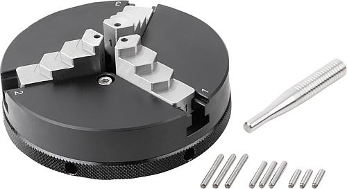 PRÄZ.DREIBACKENFUTTER D=100 H=48 ALUMINIUM, KOMP:STAHL