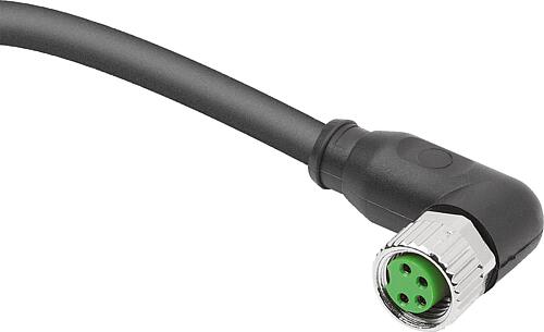STECKVERBINDER MIT SCHRAUBANSCHLUSS, FORM:B BUCHSE ABGEWINKELT 4-POLIG , P=3000, N=4X0,25 MM²,