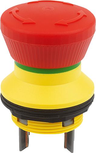 NOT-HALT-TASTER EINBAUVERSION, SELBSTÜBERWACHT=NEIN, FLACHSTECKER 2,8X0,5MM, ANZAHL ÖFFNER=2,