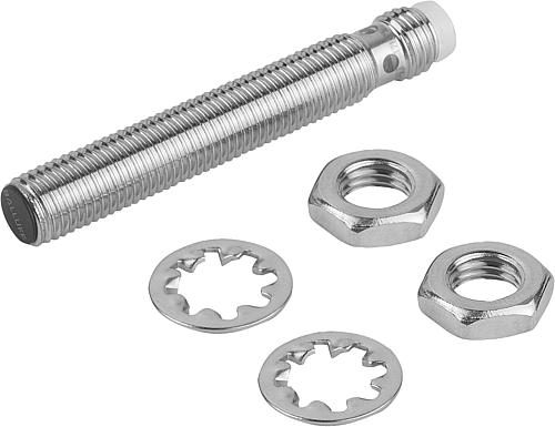 NÄHERUNGSSCHALTER INDUKTIV, MIT GEWINDE M08X1, FORM:B, EDELSTAHL, KOMP:KUNSTSTOFF, L=55