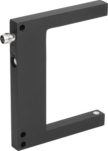 GABELLICHTSCHRANKE ROTLICHT, W=80, T=55, ALUMINIUM SCHWARZ ELOXIERT