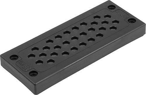 KABELDURCHFÜHRUNGSPLATTE, POLYAMID SCHWARZ, KD=29, 29x3-6,5