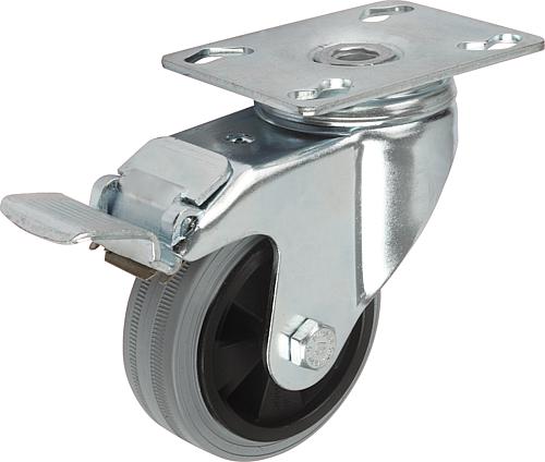 LENKROLLE MIT FESTSTELLSYS STOP-FIX GUMMI, KOMP:STAHL, D=100, B=32 – Bild 2