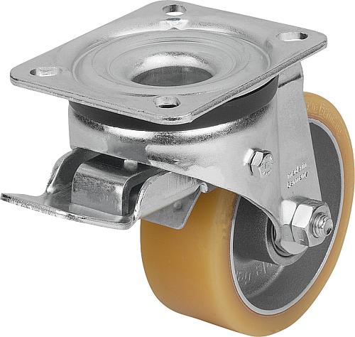 LENKROLLE MIT FESTSTELLSYS STOP-TOP POLYURETHAN, KOMP:STAHL, D=100, B=40