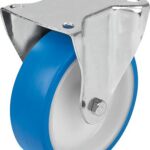 BOCKROLLE OHNE FESTSTELLSYSTEM, D=125, B=40, THERMOPLAST, FÜR HYGIENEBEREICH, KOMP:STAHL