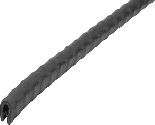 KANTENSCHUTZPROFIL OHNE DICHTUNG 2000X6X8, FORM:D, PVC SCHWARZ