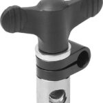 SPANNGELENK GR.2, MIT FLÜGELGRIFF, D=8, ALUMINIUM SCHWARZ ELOXIERT, D1=8, KOMP:STAHL