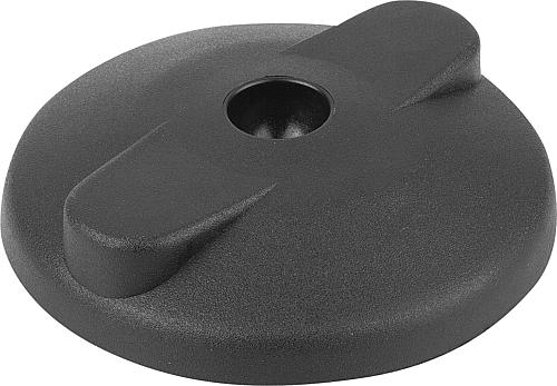 TELLER ANTI-SLIP-PLATTE, FORM:D, D=99, THERMOPLAST SCHWARZ