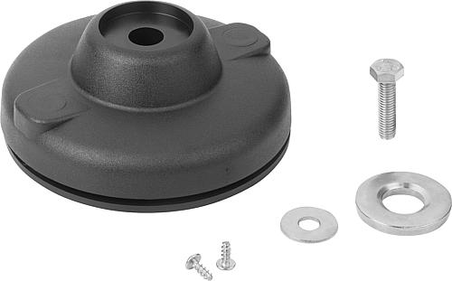 TELLER ANTI-SLIP-PLATTE, FORM:D THERMOPLAST, SCHWARZ, D=175