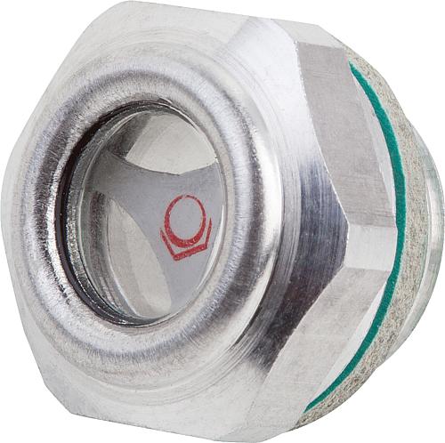 ÖLSCHAUGLAS MIT REFLEKTOR, D1=G1/4, D=20, ALUMINIUM