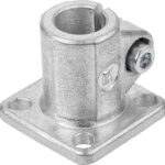 ROHRVERBINDER MIT FUß, FÜR RUNDROHRE, M=42, G=42, L=37, A=16,1, FORM:A, ALUMINIUM, KOMP:STAHL