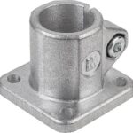 ROHRVERBINDER MIT FUß, FÜR RUNDROHRE, M=42, G=42, L=37, A=12,1, FORM:A, ALUMINIUM, KOMP:STAHL