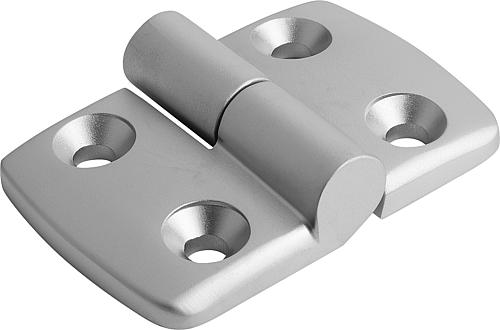 SCHARNIER AUSHÄNGBAR, LINKS 59X48, ALUMINIUM PULVERBESCHICHTET, KOMP:EDELSTAHL, A1=17,5, A2=17,5,