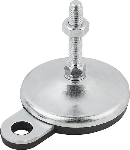 STELLFUß, FORM:B M20X75, D=80, STAHL, KOMP:GUMMI
