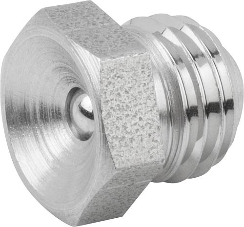 TRICHTERSCHMIERNIPPEL GERADE D=M10X1, FORM:A EDELSTAHL, SECHSKANT