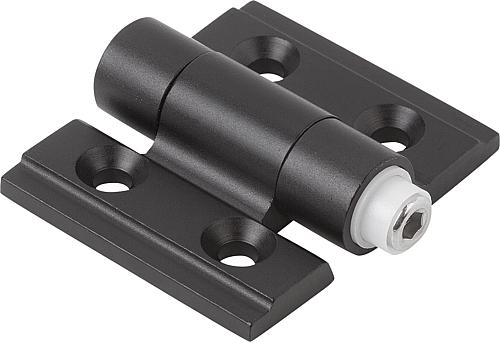 SCHARNIER MIT EINSTELLBARER FRIKTION 35X30, ALUMINIUM SCHWARZ ELOXIERT, A1=21, B1=15