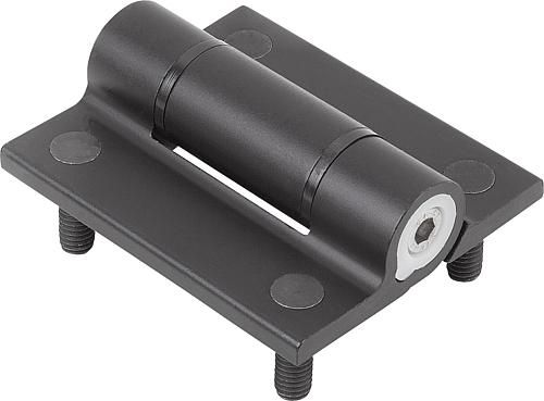 SCHARNIER MIT EINSTELLBARER FRIKTION, FORM:B MIT GEWINDEBOLZEN D=M06 55X65, A1=38, B1=48, ALUMINIUM