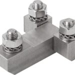 SCHARNIER ECKIG LANGE AUSFÜHRUNG MIT BEFESTIGUNGSMUTTER D1=M08, EDELSTAHL 1.4305, B=51, A=61,