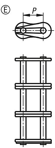 VERBINDUNGSGLIED 3-FACH, FORM:E STECKGLIED M.FEDERVERSCHL., STAHL, ISO=12B-3 – Bild 2
