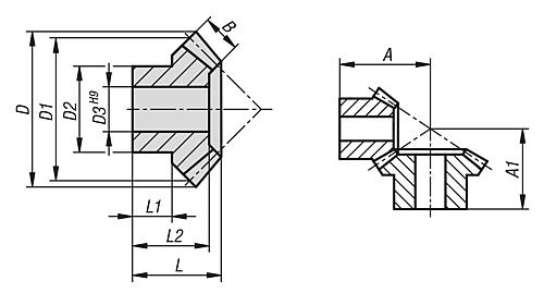 KEGELRAD GERADE D3=10 POLYACETAL, U=1:1,5 – Bild 2