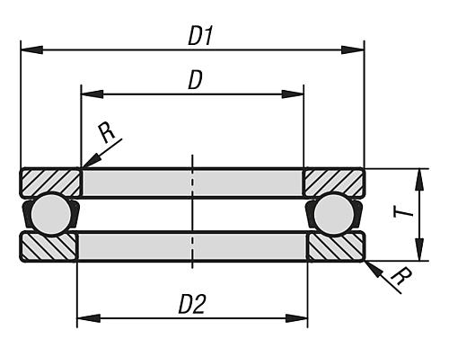 AXIAL-RILLENKUGELLAGER FAG, EINSEITIG WIRKEND MIT KÄFIG, 51207, D=35, D1=62, WÄLZLAGERSTAHL, – Bild 2