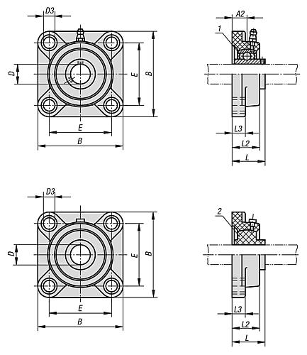 GEHÄUSELAGEREINHEIT FLANSCHLAGER, D=12 KUNSTSTOFF, GRÜN, KOMP:POM – Bild 2