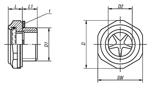 ÖLSCHAUGLAS MIT REFLEKTOR, D1=G1/4, D=20, ALUMINIUM – Bild 2