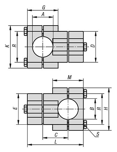 ROHRVERBINDER KREUZSTÜCK ALUMINIUM, ECKIG, KOMP:STAHL, A=1.5, B=1.5 – Bild 2