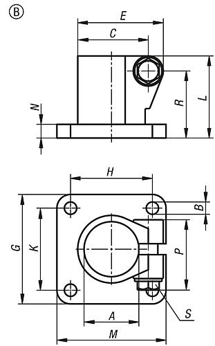 ROHRVERBINDER MIT FUß, FÜR RUNDROHRE, M=80, G=80, L=60, A=40,17, FORM:B, EDELSTAHL – Bild 2