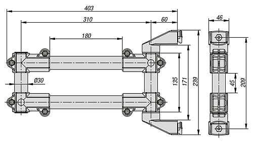 MONITORHALTERUNG TRAGARM DOPPELT, THERMOPLAST, KOMP:ALUMINIUM – Bild 2