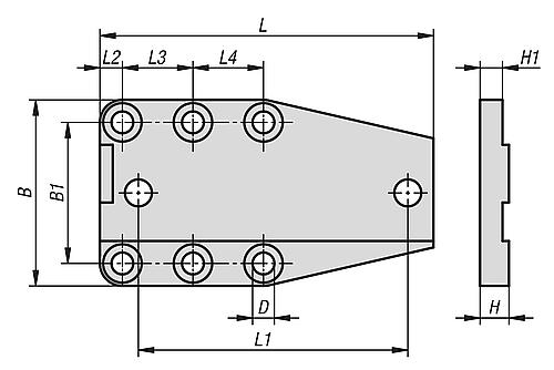 TRÄGERPLATTE, B=29, L=52, H=7, ALUMINIUM ELOXIERT – Bild 2