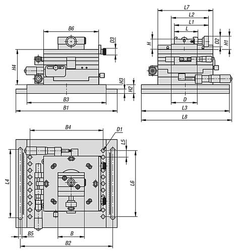 POSITIONIERTISCH M.SCHNELLSPANNHALTER, L3=200, B1=230, H2=20, ALUMINIUM HARTBESCHICHTET, – Bild 2