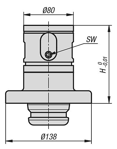 5-ACHS-REDUKTIONSADAPTER UNILOCK SYSTEMGRÖßE 138MM, H=125, FORM:A, EINSATZSTAHL – Bild 2