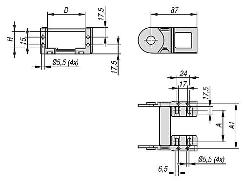 ANSCHLUSSELEMENT, H=35, B=103, POLYAMID – Bild 2